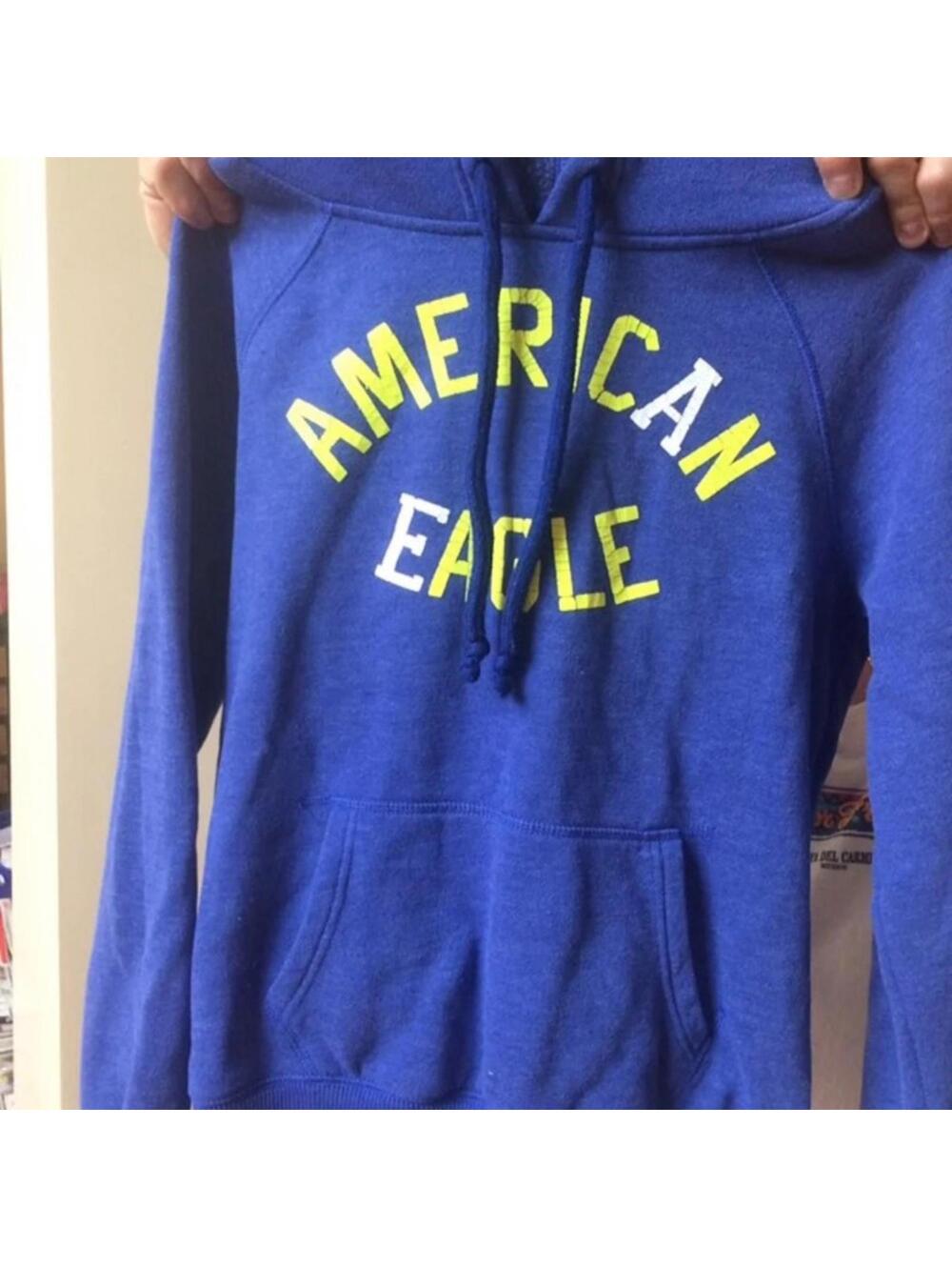 American Eagle Blue Women's Hoodie Sweatshirt Size Medium